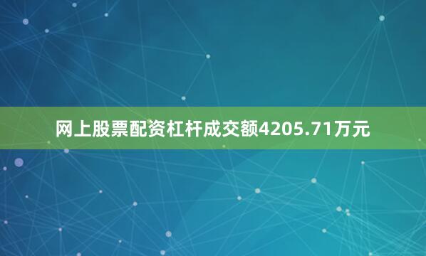 网上股票配资杠杆成交额4205.71万元