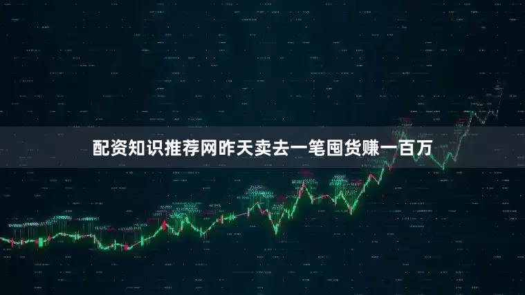 配资知识推荐网昨天卖去一笔囤货赚一百万